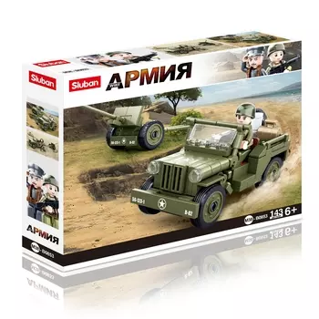 Конструктор SLUBAN "Армия: Внедорожник Виллис", деталей: 143 (M38-B0853)