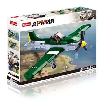 Конструктор SLUBAN "Армия: Военный самолёт P51D", деталей: 323 (M38-B0857)