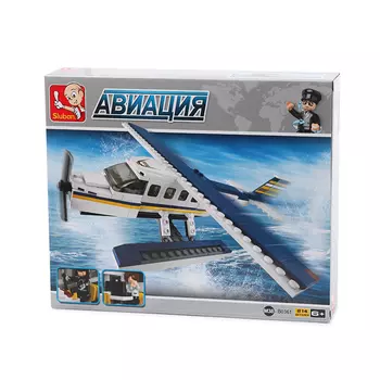Конструктор SLUBAN "Авиация: Самолёт-амфибия", деталей: 214 (M38-B0361)