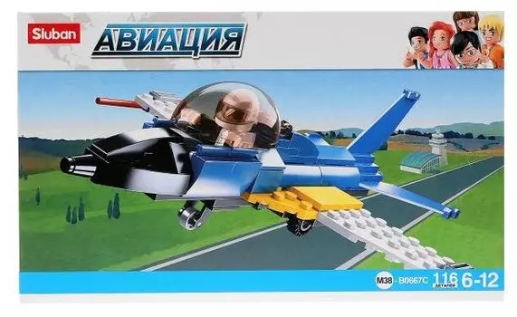 Конструктор SLUBAN "Авиация: Учебный самолёт", деталей: 116 (M38-B0667C)
