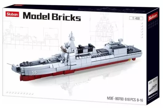 Конструктор SLUBAN "Флот: Миноносец", деталей: 578 (M38-B0700)