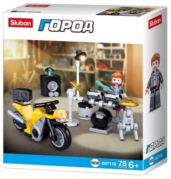 Конструктор SLUBAN "Город: Байк рокера", деталей: 76 (M38-B0717B)