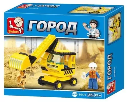 Конструктор SLUBAN "Город: Экскаватор", деталей: 62 (M38-B0176)