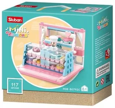 Конструктор SLUBAN "Мини-комната: Магазин тортиков", деталей: 117 (M38-B0792C)