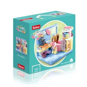 Конструктор SLUBAN "Мини-комната: Стрижка животных", деталей: 113 (M38-B0883C)