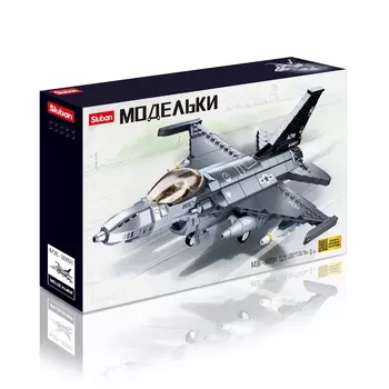 Конструктор SLUBAN Модельки: Истребитель F-16C, деталей: 521 (M38-B0891)