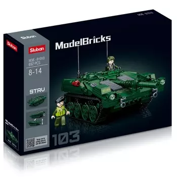 Конструктор SLUBAN "Модельки: Танк STRV-103", деталей: 692 (M38-B1010)