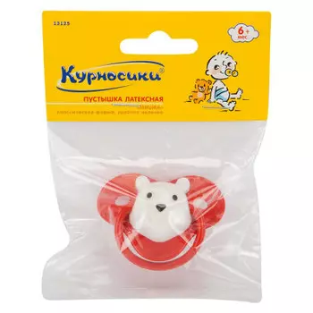 Пустышка курносики латекс классическая мишка 6+ 13125