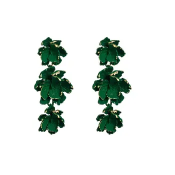 Серьги-цветы Многослойные женские серьги-подвески 3.2*7.5cm бежевый