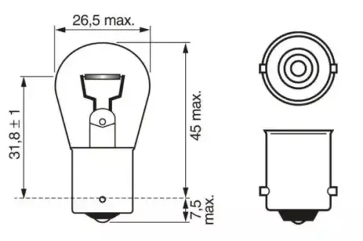 Автолампа BOSCH 1 987 302 201 BA15s