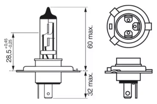 Автолампа галогенная BOSCH 1 987 302 041 P43t