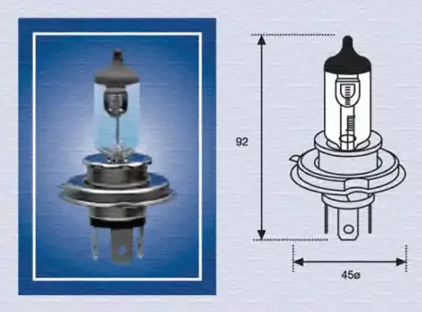 Автолампа галогенная MAGNETI MARELLI 002156100000 P43t-38