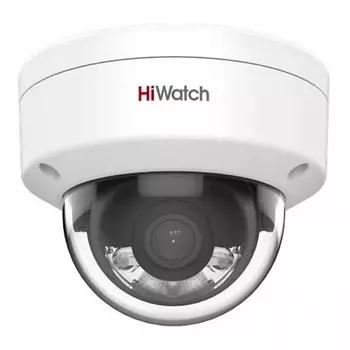 Видеокамера IP HiWatch DS-I252L(B)(2.8mm) 2Мп, уличная, купольная с LED-подсветкой до 30м и технологией ColorVu