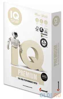 Бумага IQ PREMIUM, А3, 200 г/м2, 250 л., класс "А", Австрия, белизна 170% (CIE)