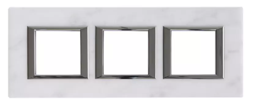HA4802M3HRMC Рамка Axolute Квадрат Мрамор Каррара 2+2+2 модуля Bticino