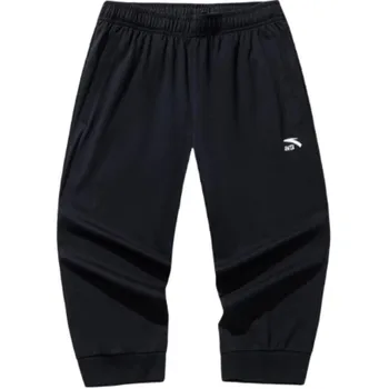 Anta Casual Simple Solid Color Quick-Dry Seven-Point Sports Shorts Men shorts Black 952528309-2 S