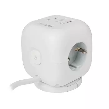 JAZZWAY Разветвитель сетевой с подсветкой КУБ AC-3UGS-wh
