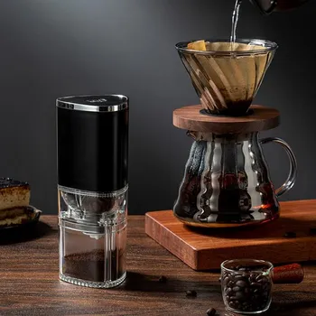 Coffee Electric Grinder Camping Portable USB Rechargeable Bean Grinder Household Fully Automatic Coarse Fine Adjustable Blender USB белый