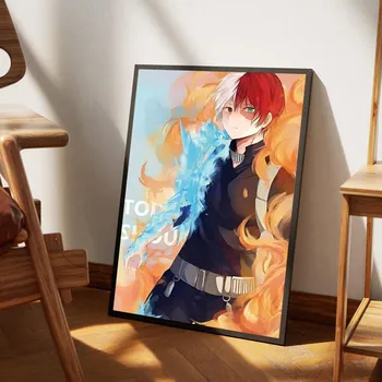 Hero Academia todoroki shouto Винтажные постеры Липкие печатные издания Постеры Художественные работы Постеры Наклейки на стену 21cm30cm NoFrame
