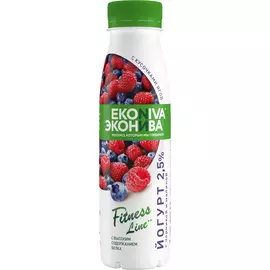 Йогурт Эконива Fitness Line с черникой и малиной 2,5% 300 г