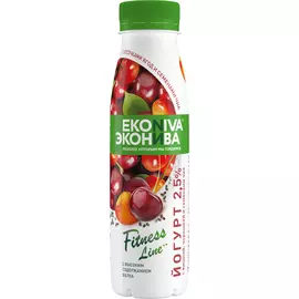 Йогурт Эконива Fitness Line с вишней, черешней и семенами чиа 2,5% 300 г