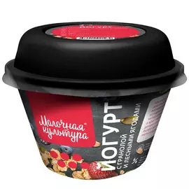 Йогурт Молочная культура с лесными ягодами, гранолой и изюмом 2,7-3,5% 215 г