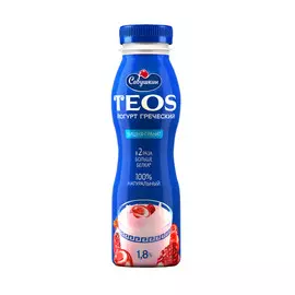 Йогурт питьевой Савушкин продукт Teos Греческий Вишня, Гранат 1,8% 300 г