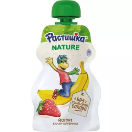 Йогурт Растишка Nature с бананом и клубникой с 3 лет 3,5% 70 г