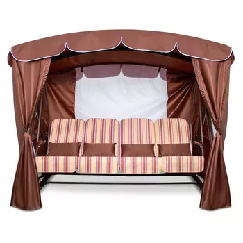Качели садовые Zalger Garden Брауни 4-х местные шоколадные 265х143х195 см