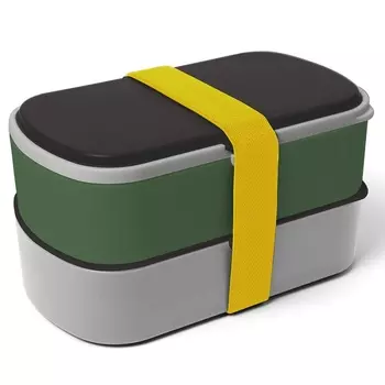 Ланч-бокс с приборами 1 л Smart Solutions Food Time зелёный-серый
