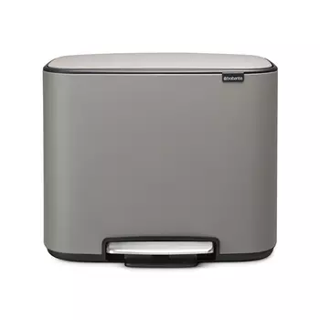 Мусорный бак 11 + 23 л Brabantia Pedal Bin Bo минерально-серый