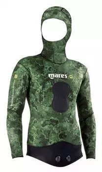 Куртка Гидрокостюма Для Подводной Охоты Mares Instinct 55 Camo, 5 Мм, С Открытой Порой Внутри, Цвет Зеленый Камуфляж