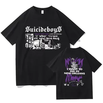 Толстовка Повседневная Suicideboys G59 Футболка Мужская Мода Я Хочу Умереть в Новом Орлеане Музыкальный Альбом Хип-Хоп Футболки Харадзюку Футболка Топ S