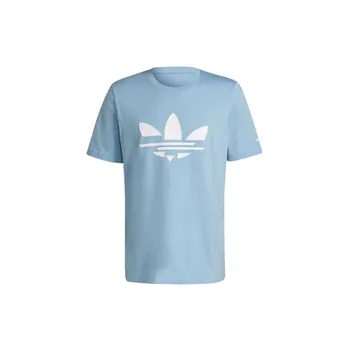 Adidas Originals Trefoil Logo Print Дышащая спортивная футболка Мужские топы Небесно-голубой H62496 M
