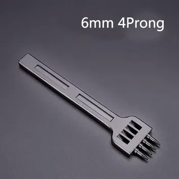 4/5/6 мм DIY шнуровка шить кожа ремесленные инструменты дыроколы прочный новый портативный черный 2/4/6 зубец 4mm-2 Prong