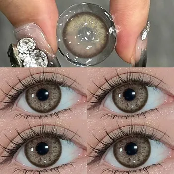 MillCreek 2шт цветные контактные линзы Iris Style близорукость рецептурные линзы Высокое качество мода синие/карие/зеленые глаза красота зрачок 1 год использования 0.00 синий