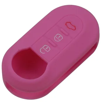 jingyuqin 3 Buttons Remote Flip Key Shell Blank Fob Silicone Car Key Cover Case For Fiat 500 Folding Flid Key чёрный