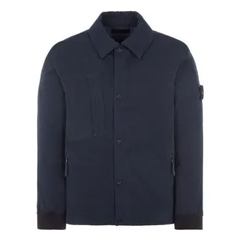 Рубашка compass-patch button-up down shirt 'navy' Stone Island, синий