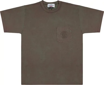 Футболка Supreme x Stone Island с карманом, красно-зелёный