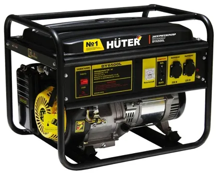 Электрогенератор Huter DY6500L, однофазный, синхронный, бензиновый, 13 л.с., 5.5кВт, 2xEURO 16A (64/1/6)