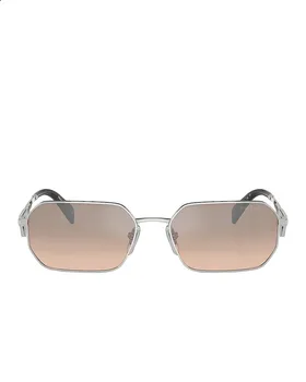 Солнцезащитные очки Prada Rectangle, цвет Silver & Mirror Light Brown