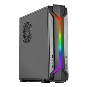 Корпус SilverStone Raven RVZ03B-ARGB, Mini-ITX, Slim-Desktop, 2xUSB 3.0, RGB подсветка, черный, без БП (SST-RVZ03B-ARGB)