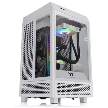 Корпус Thermaltake The Tower 100 Snow, Mini-ITX, Mini-Tower, 2xUSB 3.0, USB Type-C, белый, без БП (CA-1R3-00S6WN-00)