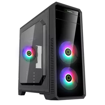 Корпус GameMax G561-FRGB, ATX, Midi-Tower, USB 3.0, RGB подсветка, черный, без БП (G561-FRGB)