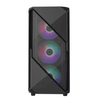 Корпус GameMax Revolt, ATX, Midi-Tower, USB 3.0, RGB подсветка, черный, без БП (REVOLT)