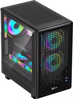 Корпус Formula V Air Mesh G2, mATX, Mini-Tower, 2xUSB 3.0, RGB подсветка, черный, без БП (AIR MESH G2 Black)