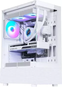 Корпус Formula V Crystal Z1, ATX, Midi-Tower, USB 3.0, RGB подсветка, белый, без БП (CRYSTAL Z1 White)