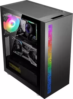 Корпус Formula F-3703, ATX, Midi-Tower, USB 3.0, USB Type-C, RGB подсветка, черный, без БП