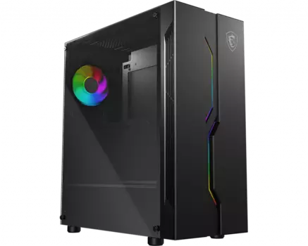 Корпус MSI MAG Vampiric 010, ATX, Midi-Tower, RGB подсветка, черный, без БП