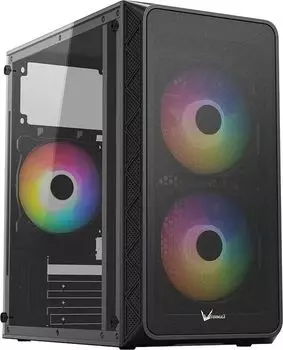 Корпус Formula V Air Mesh G4 PLUS, mATX, Mini-Tower, USB 3.0, USB Type-C, RGB подсветка, черный, без БП (AIR MESH G4 B+)